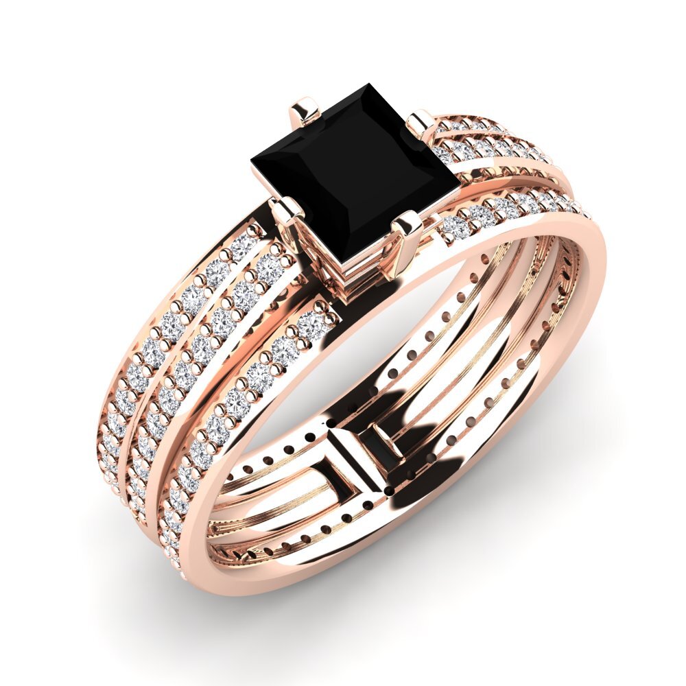 Black Onyx Engagement Ring Tambour