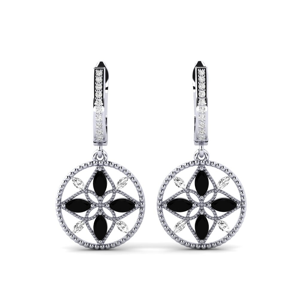Boucles D'oreilles Clou Rétro Rose 3D Bleu Brillant - Occasion Bon état