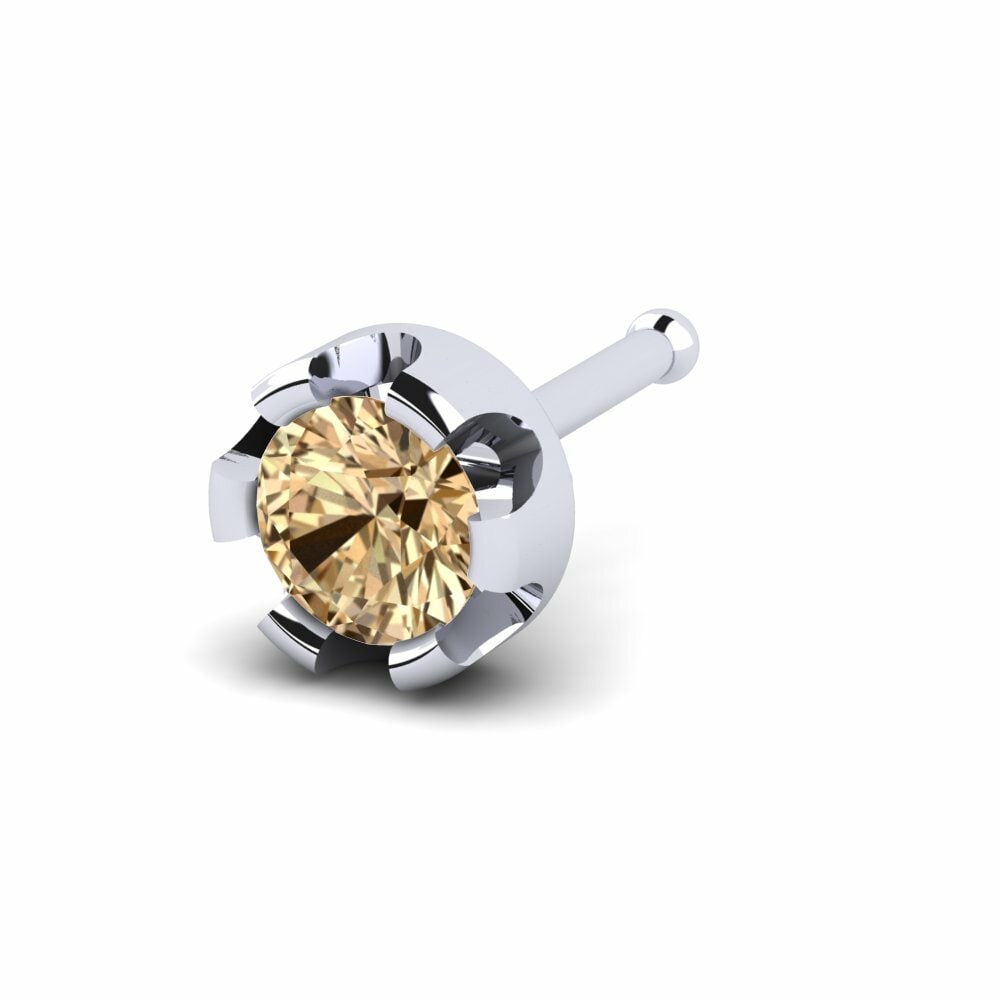 Bruine Diamant Neus Pin Allynna