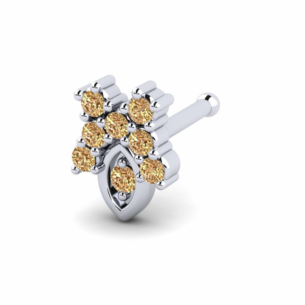 Bruine Diamant Neus Pin Decease