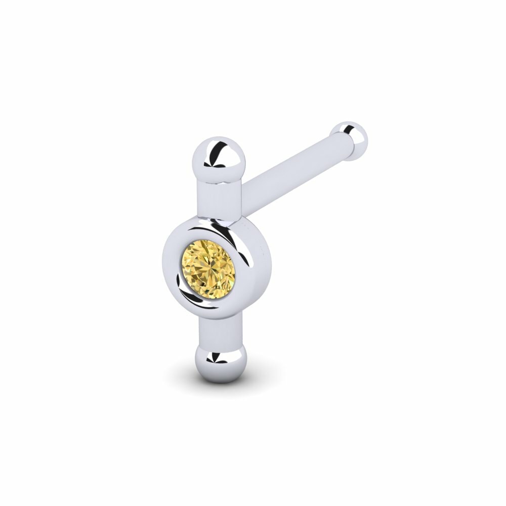 Gele Diamant Neus Pin Deltzm