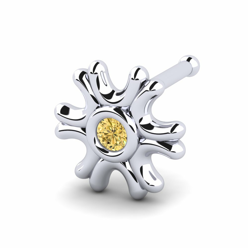 Gele Diamant Neus Pin Imereens