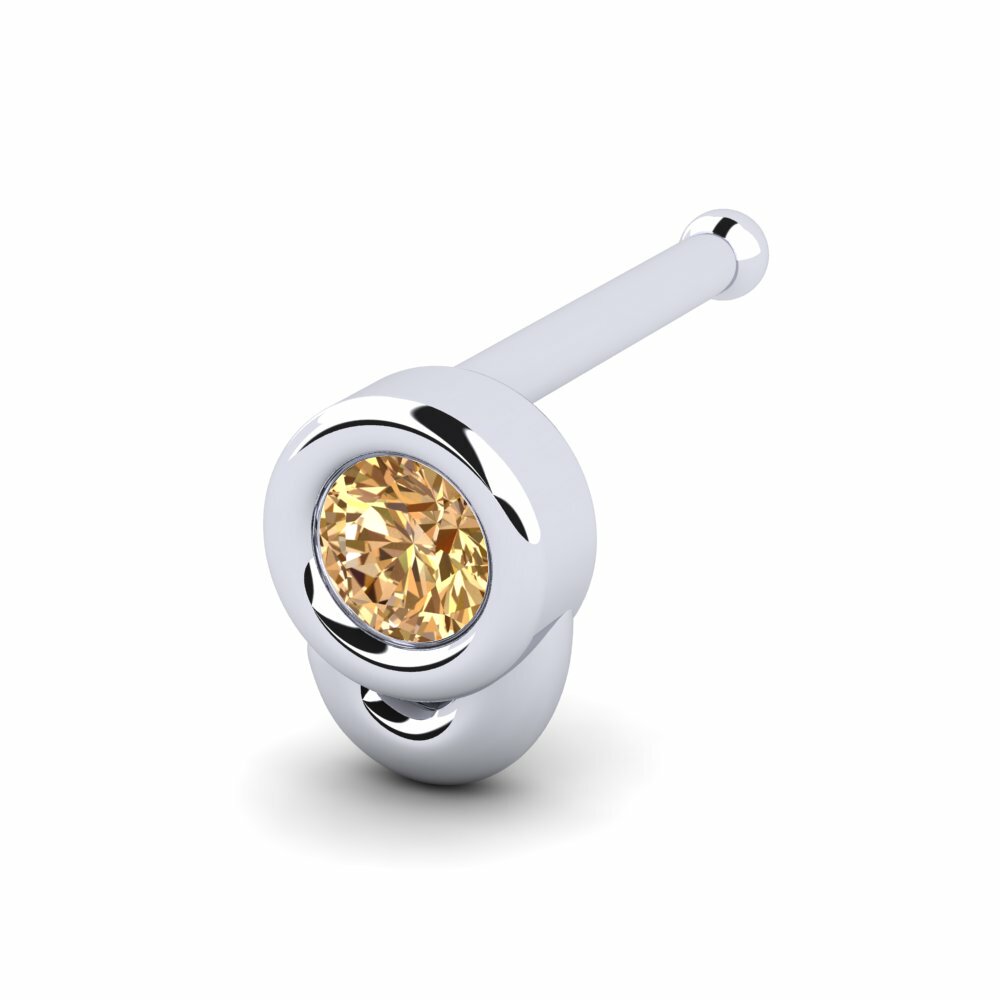 Bruine Diamant Neus Pin Ingleaved