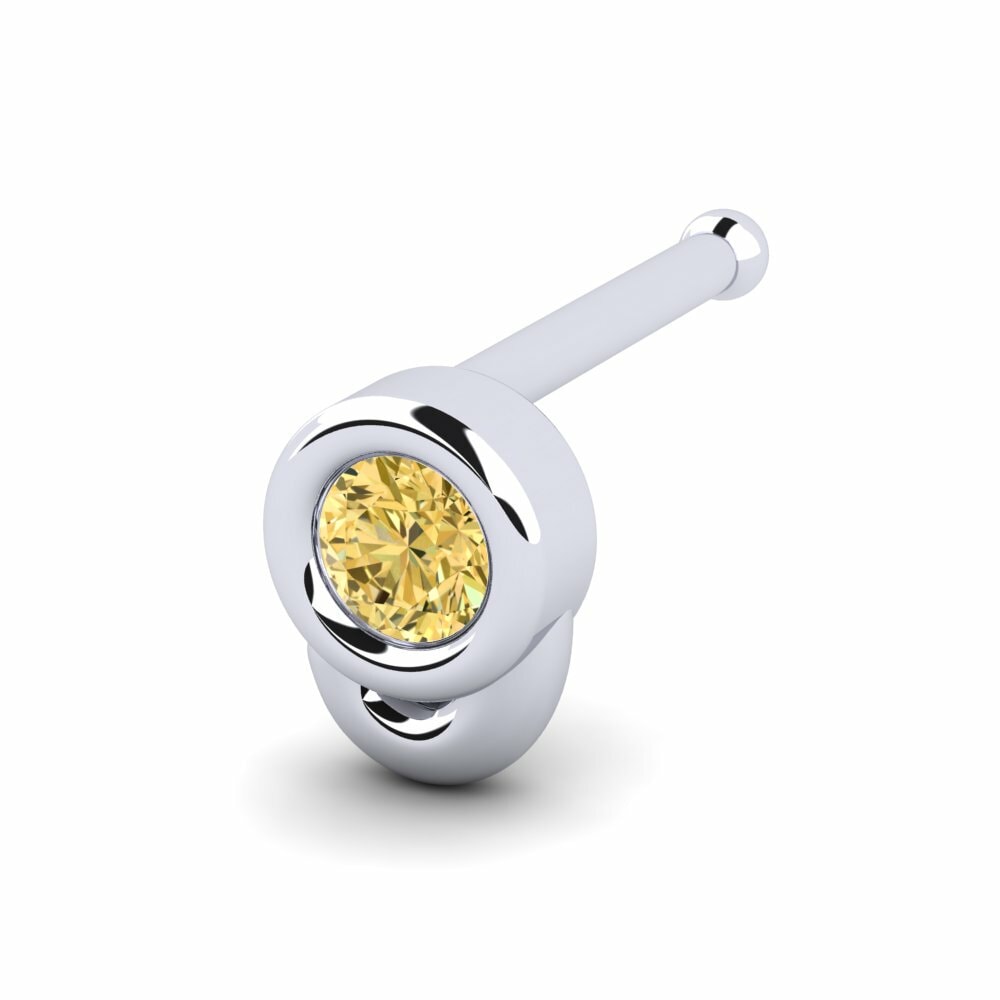 Gele Diamant Neus Pin Ingleaved