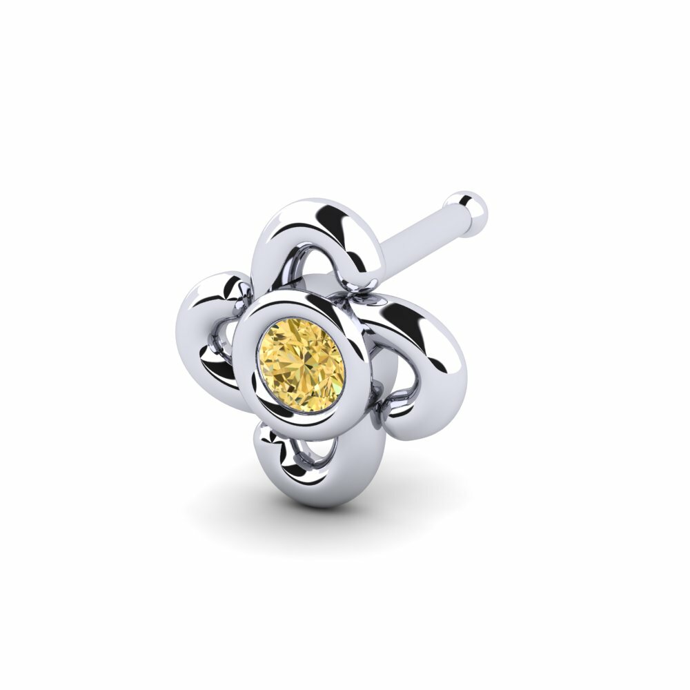 Gele Diamant Neus Pin Laockword