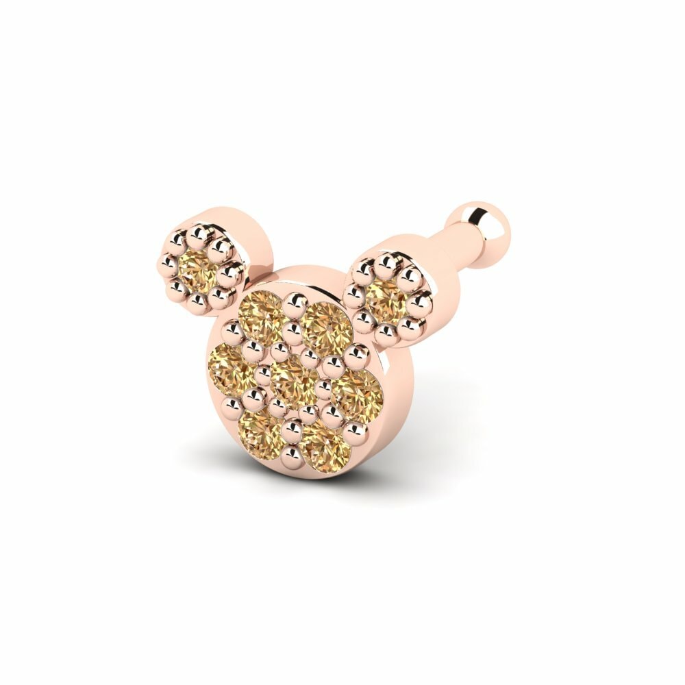 Bruine Diamant Neus Pin Minissey