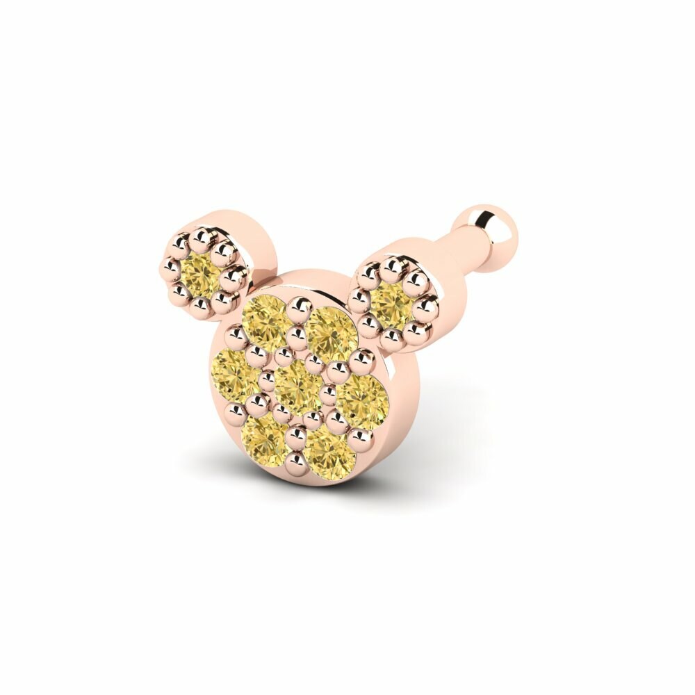 Gele Diamant Neus Pin Minissey