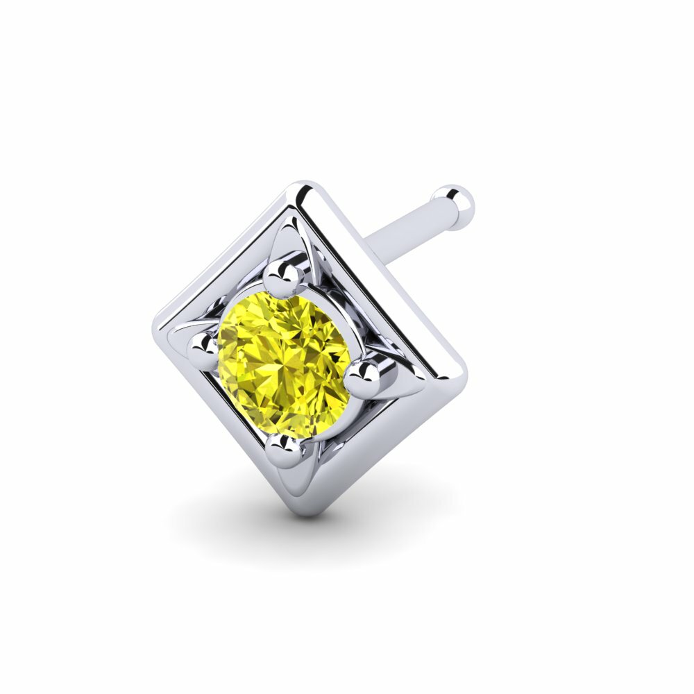 Gele Diamant Neus Pin Still