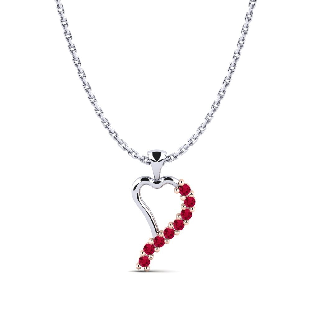 14k White & Rose Gold Women's Pendant Lupinus