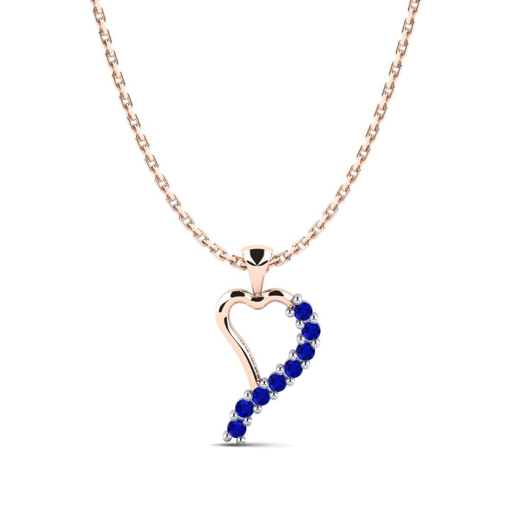 9k Oro Rosa & Blanco Zafiro Colgante de Mujer Lupinus
