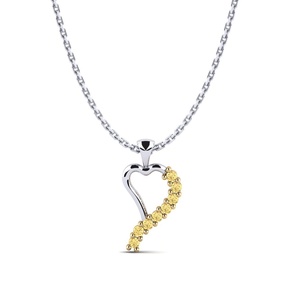 Vàng Trắng-Vàng 18K Kim Cương Vàng Mặt dây chuyền nữ Lupinus