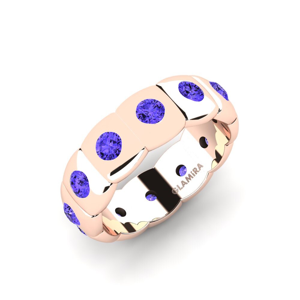 Or rose 14k Tanzanite Bague Cuirnring