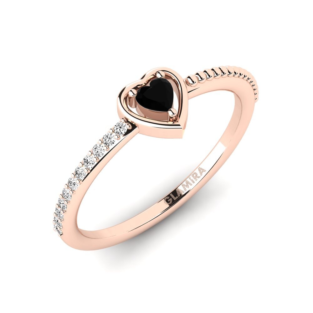 Oro Rosso 375 Onice Nero Anello da donna Danitacsa