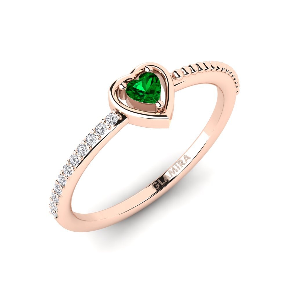 14ct Rose Gold Green Zirconia Women's Ring Danitacsa