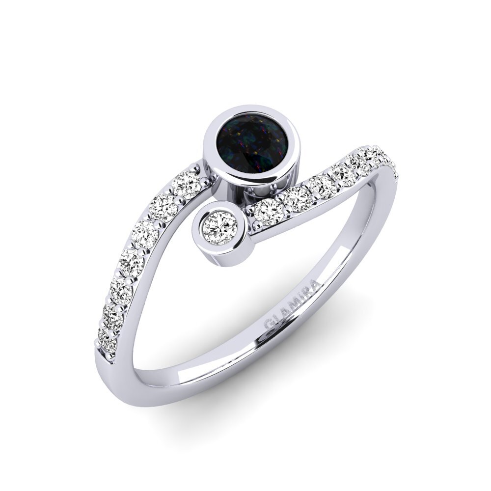 Opalo Negro Anillo de compromiso Demosez