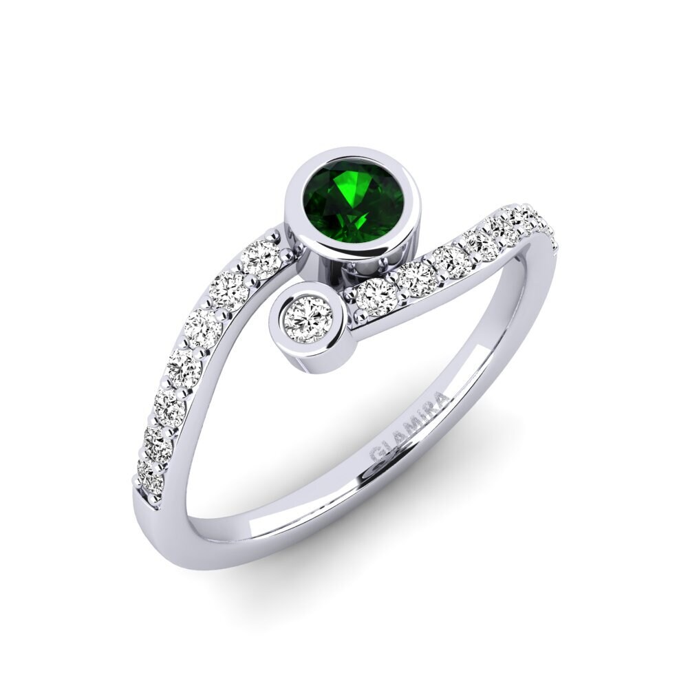 Turmalina verde Anillo de compromiso Demosez