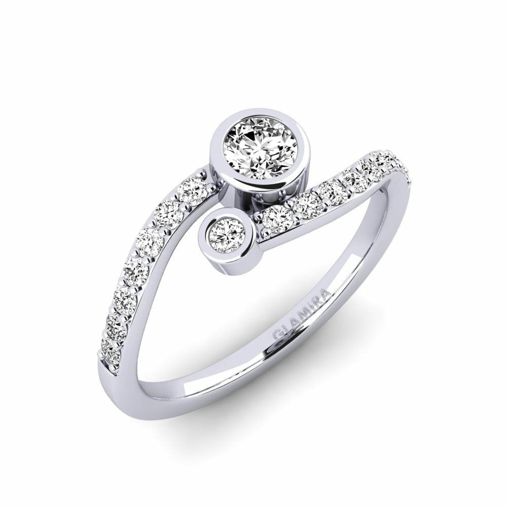 White Silver Engagement Ring Demosez