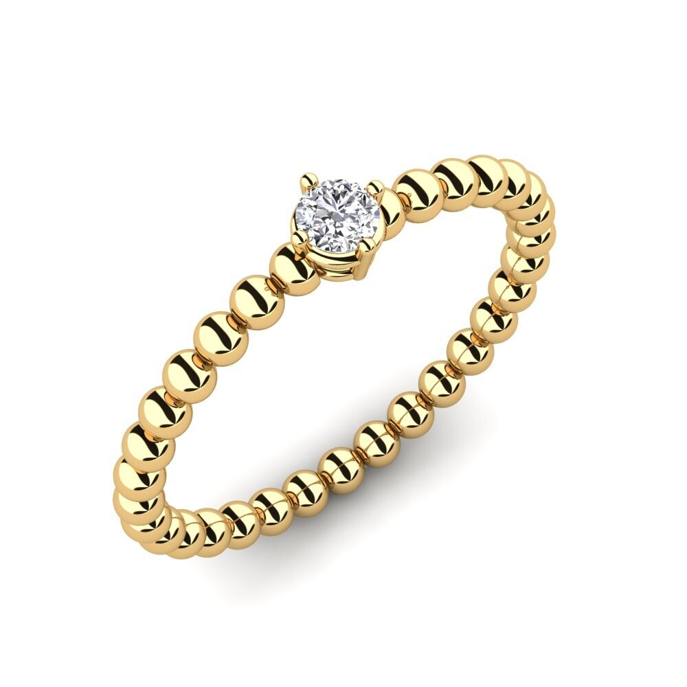 18k Oro Amarillo Moissanita Anillo de compromiso Gale