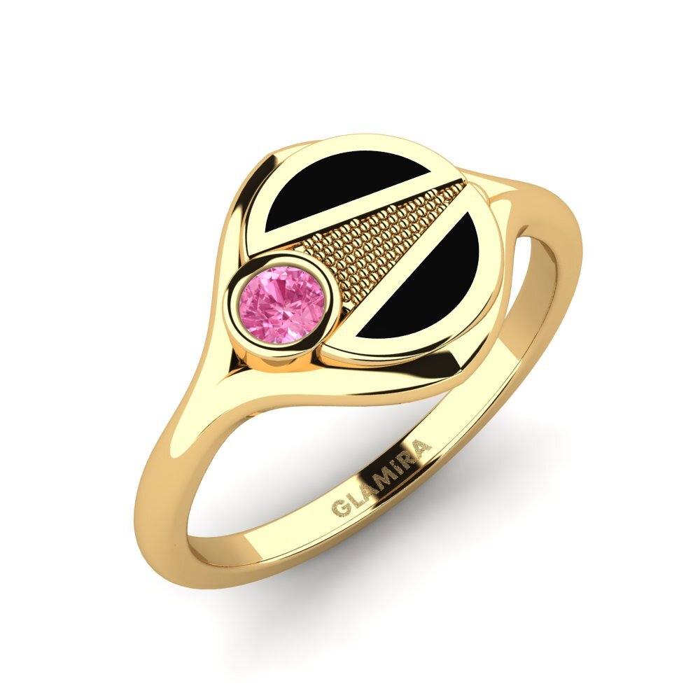 Or Jaune 14k Saphir Rose Bague Gigloter