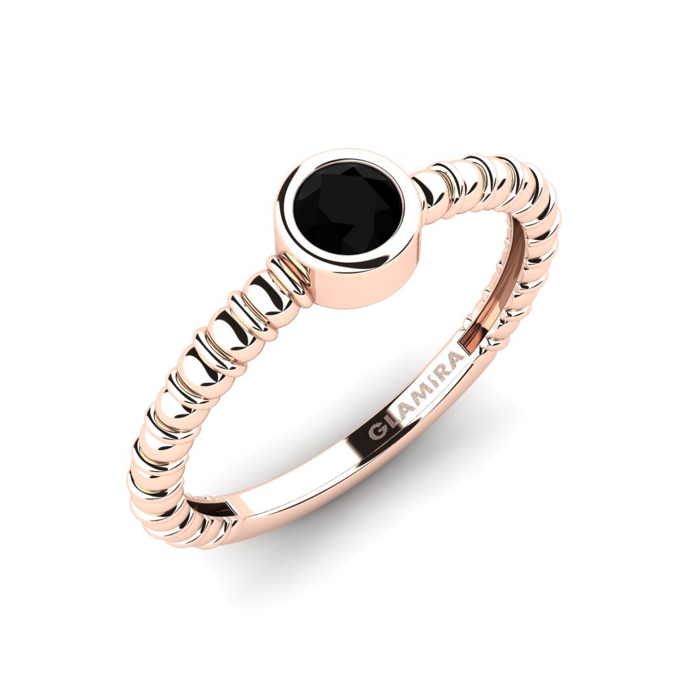 Oro Rosso 375 Onice Nero Anello da donna Monny