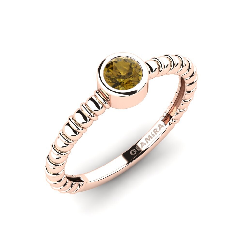 Rotgold 750 Brauner Zirkon Damenring Monny