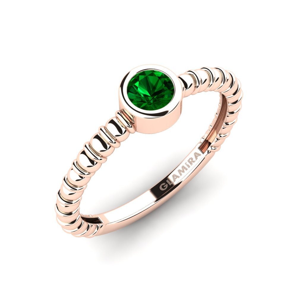 14ct Rose Gold Green Zirconia Women's Ring Monny