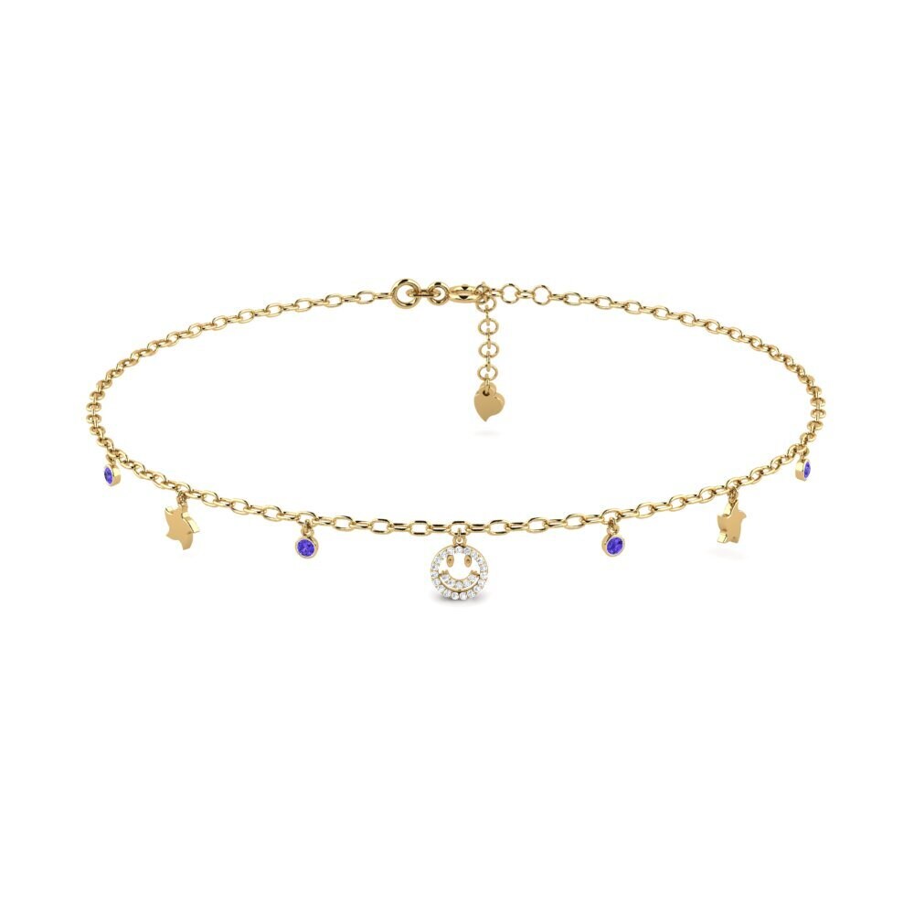 14ct Yellow Gold Tanzanite Women's Anklet Affilier