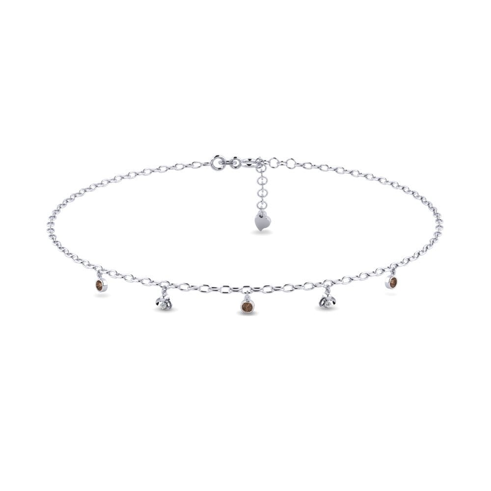 18ct White Gold Smoky Quartz Women's Anklet Ajouter