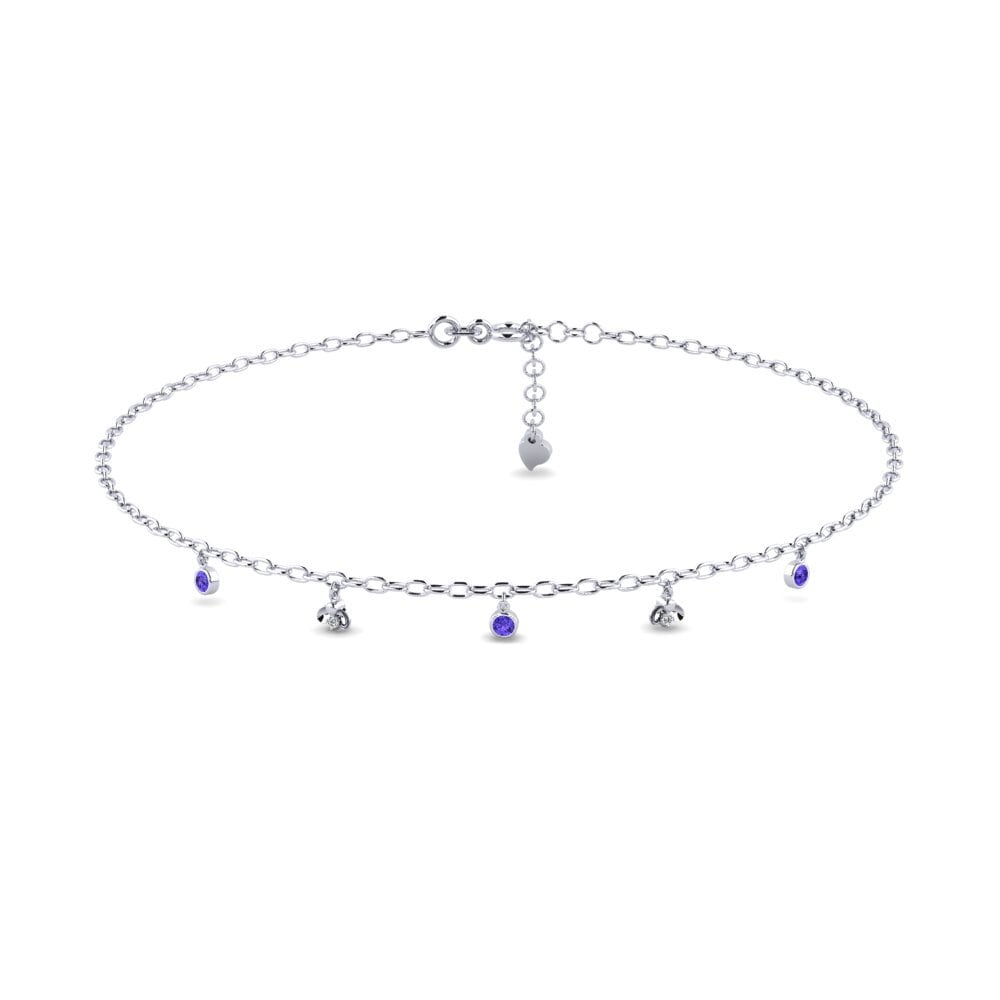 18ct White Gold Tanzanite Women's Anklet Ajouter