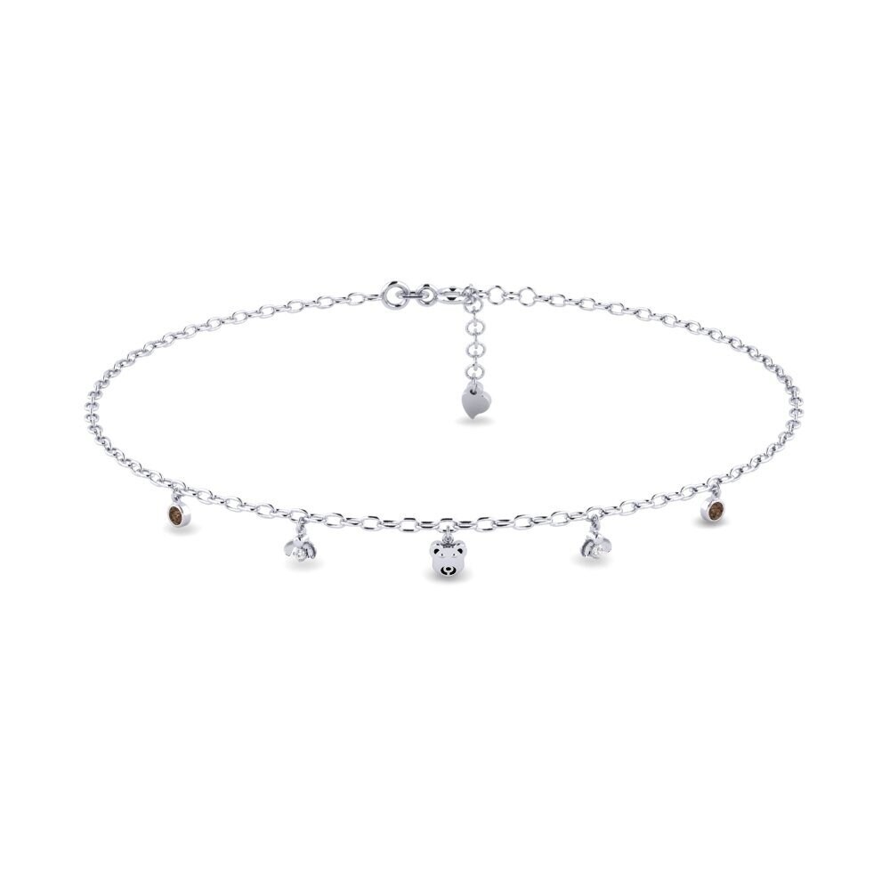 18ct White Gold Smoky Quartz Women's Anklet Alambic