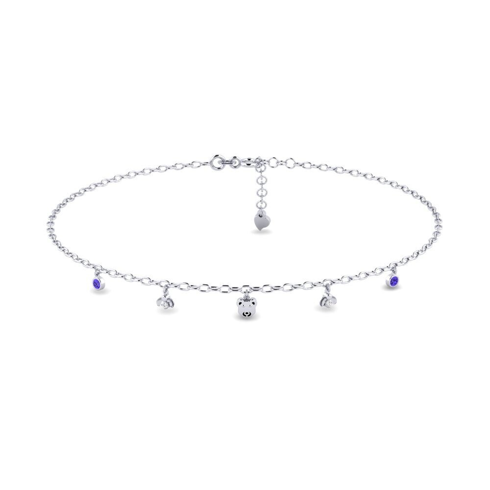 18ct White Gold Tanzanite Women's Anklet Alambic