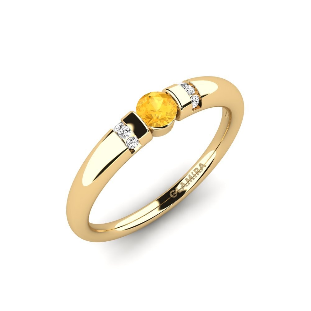 18k Oro Amarillo Citrino Anillo de compromiso Amadora