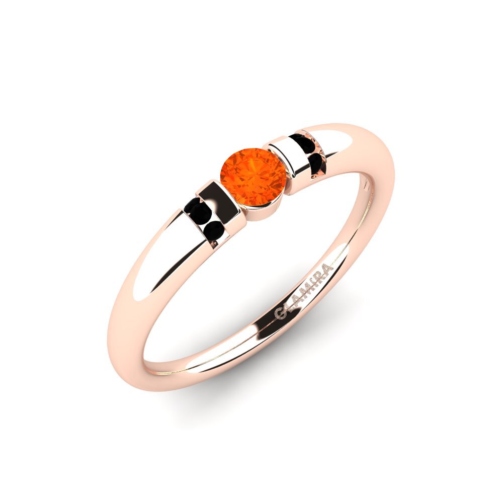 14ct Rose Gold Fire Opal Engagement Ring Amadora