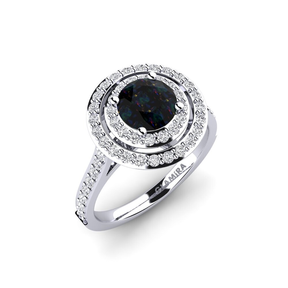 Black Opal Engagement Ring Devona