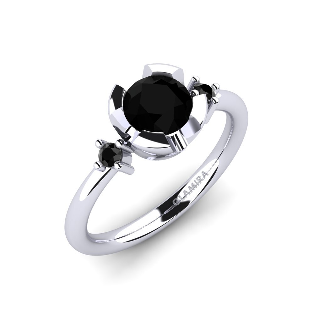 Diamante Negro Anillo de compromiso Adoray