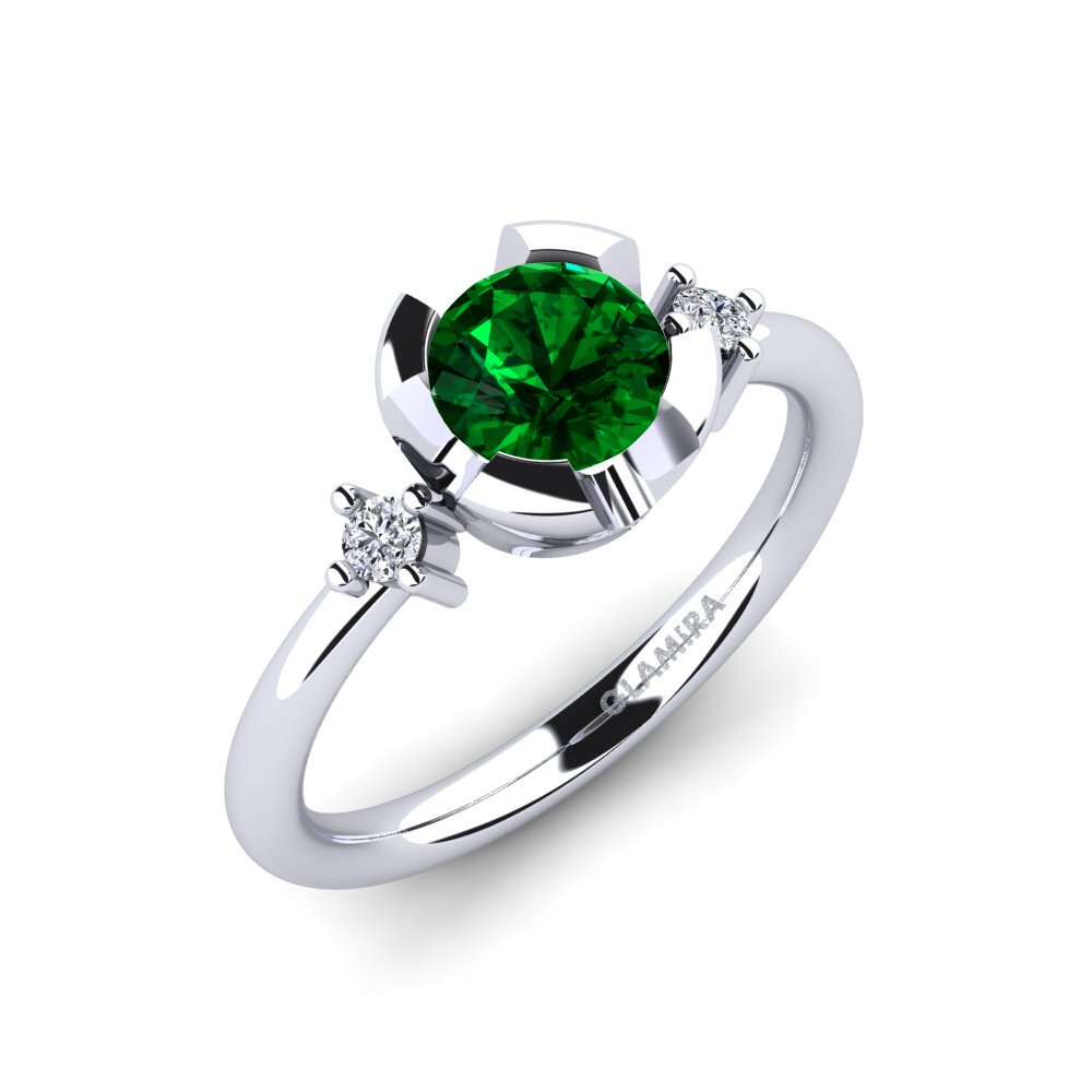 Grøn Zirkon Forlovelsesring Adoray