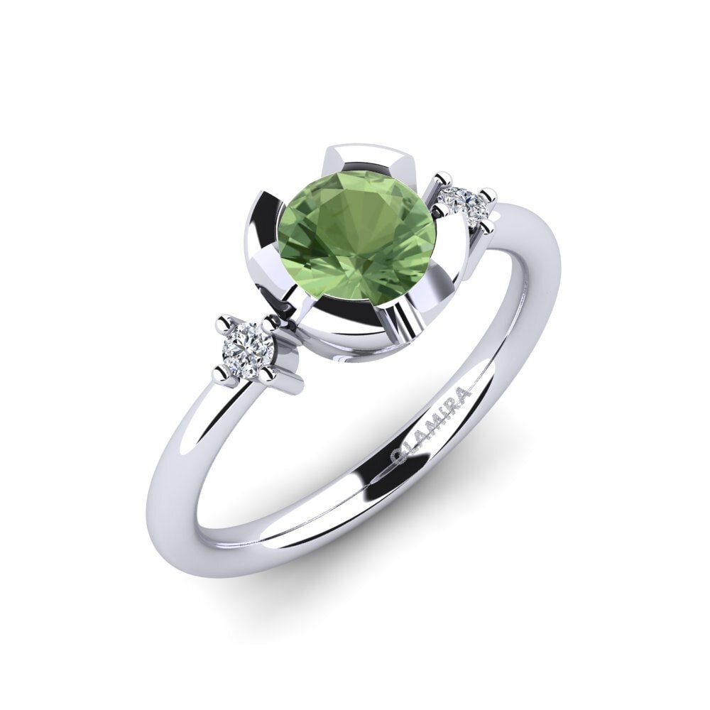 Zafiro Verde Anillo de compromiso Adoray