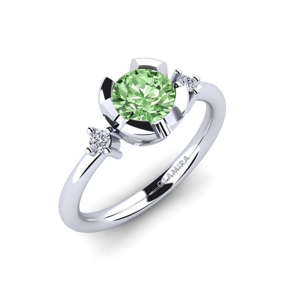 Green Diamond Engagement Ring Adoray