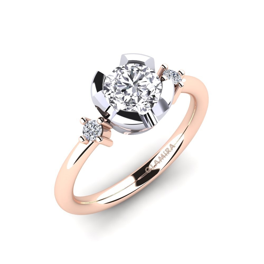 9ct Rose & White Gold Engagement Ring Adoray