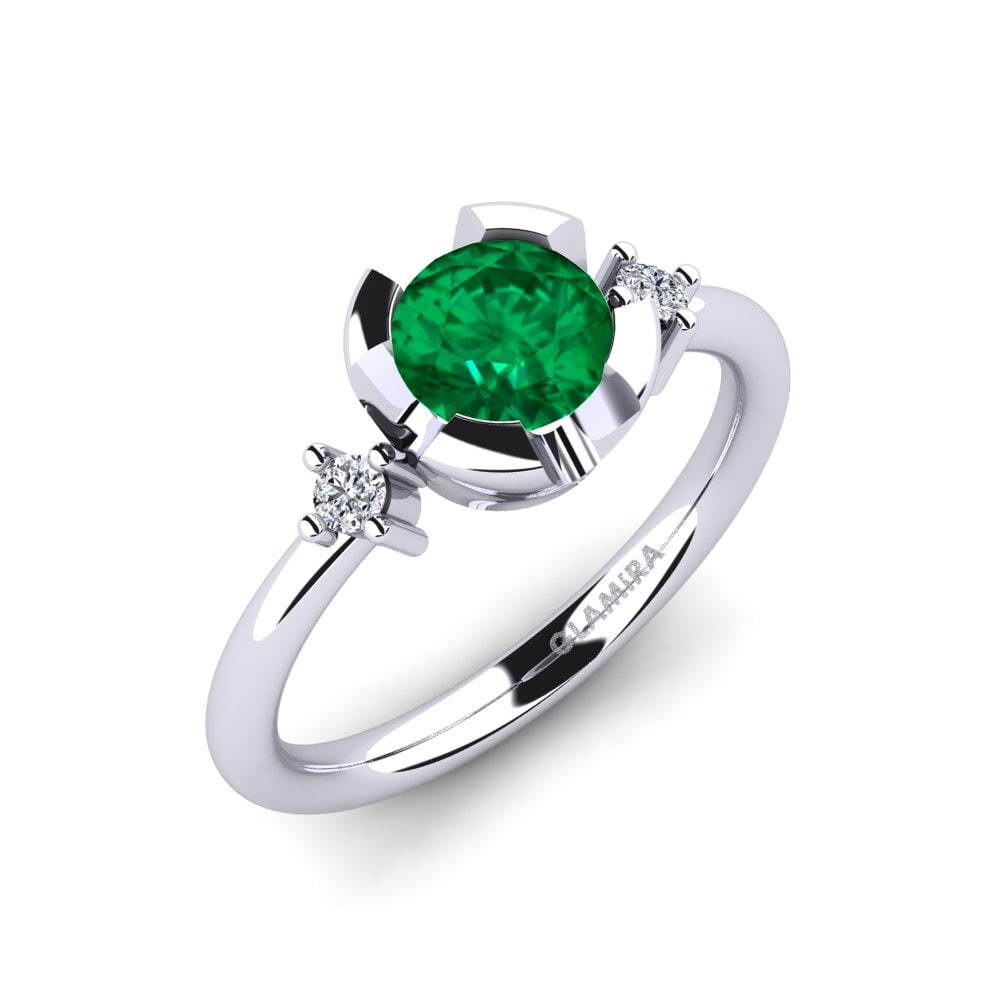 Emerald (Lab Created) Engagement Ring Adoray