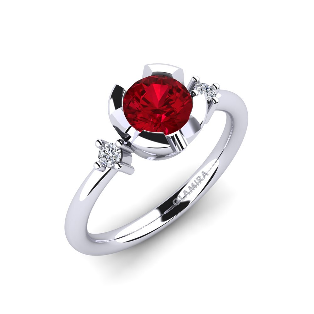 Red Zirconia Engagement Ring Adoray
