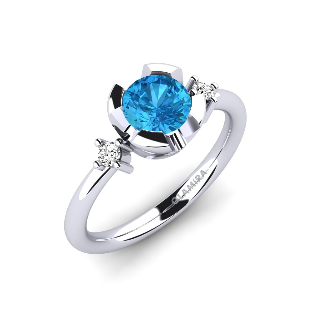 Đá Topaz xanh / Hoàng Ngọc Nhẫn đính hôn Adoray