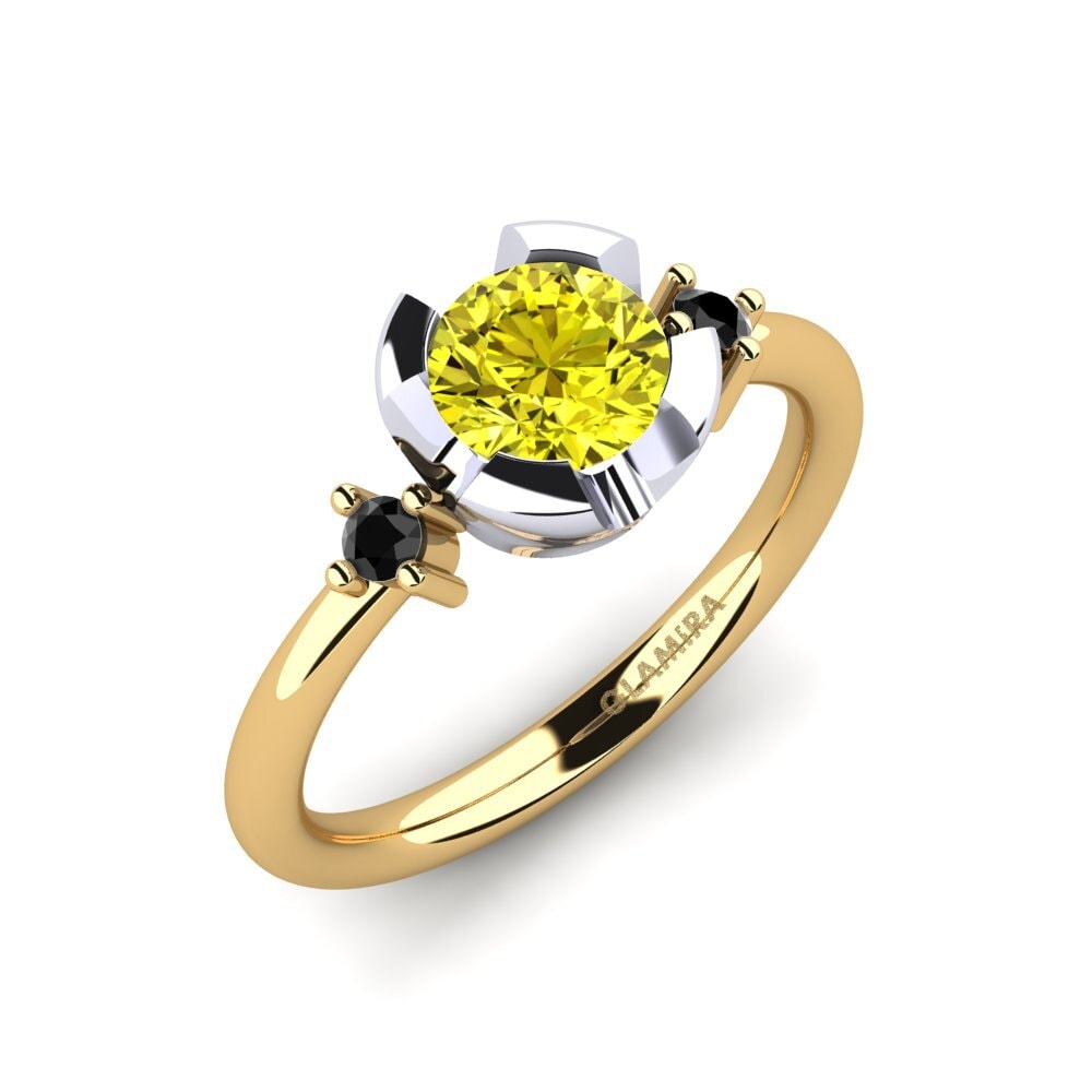 14k Oro Amarillo/Blanco Anillo de compromiso Adoray