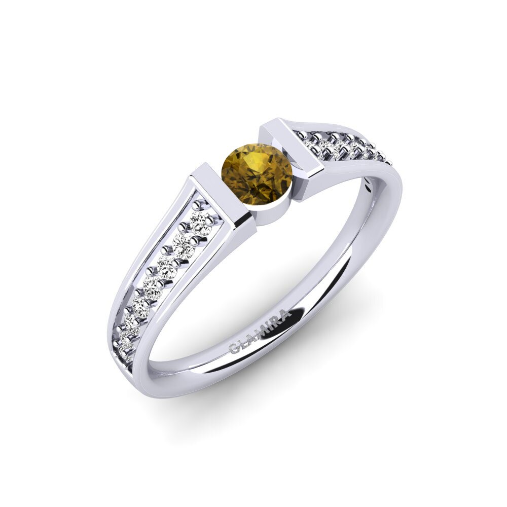 Brown Zircon Engagement Ring Panni