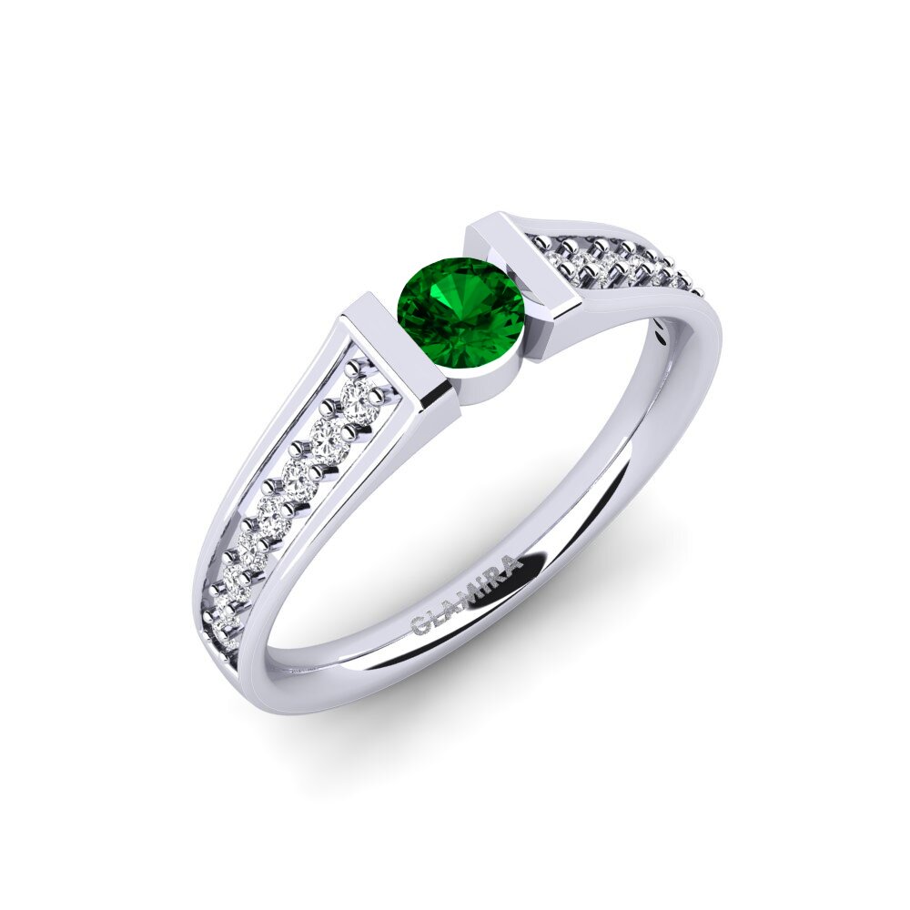 Green Zirconia Engagement Ring Panni