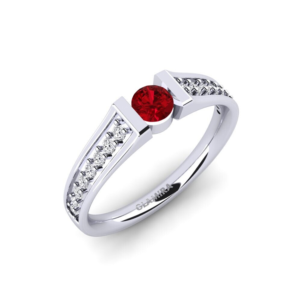 Red Zirconia Engagement Ring Panni