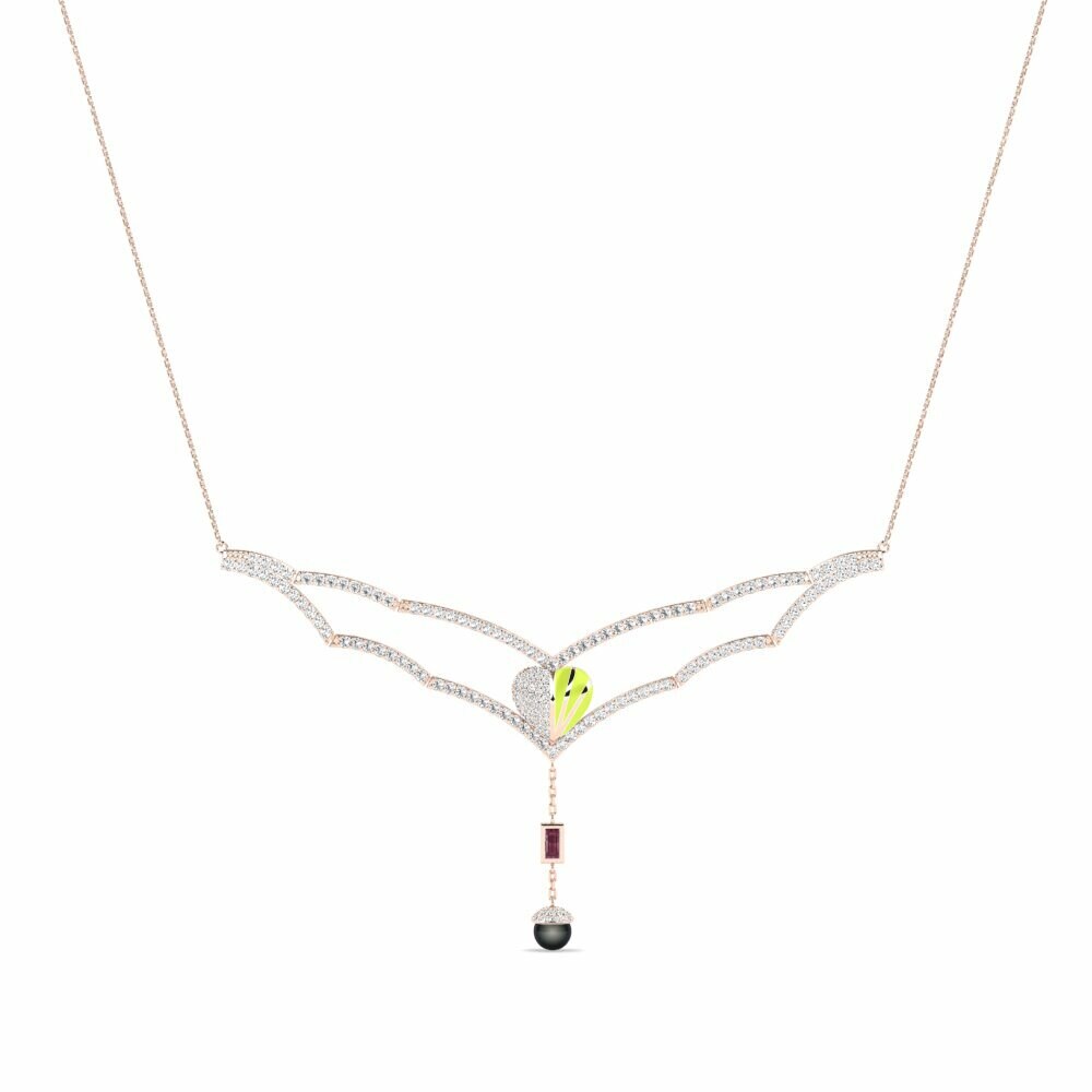 Vàng Hồng 9K Đá Rhodolite Dây chuyền nữ Abrazarte