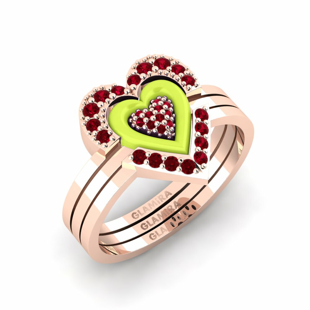 Circonita Roja Anillo Adjustablelove Set