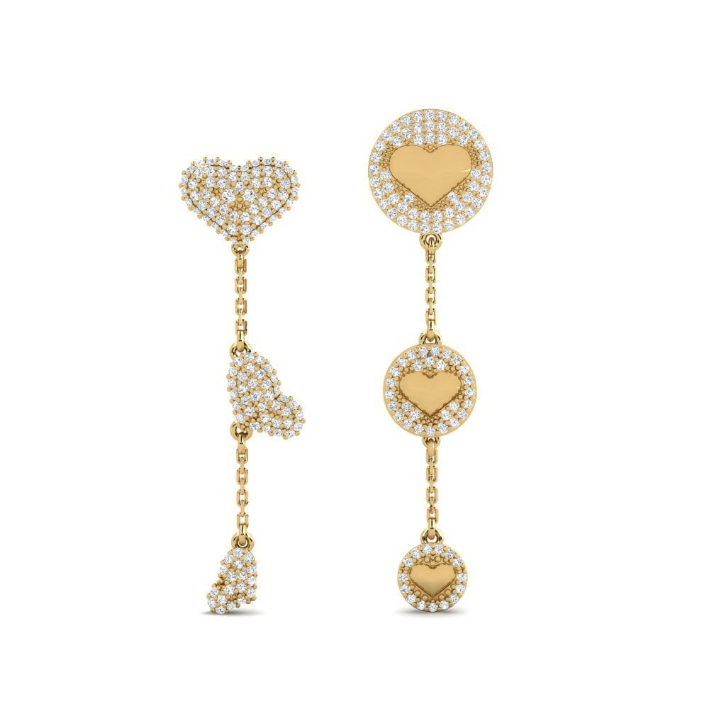 14K Geel Goud Rond Zirkoon Dames Oorbellen Adoraya Set