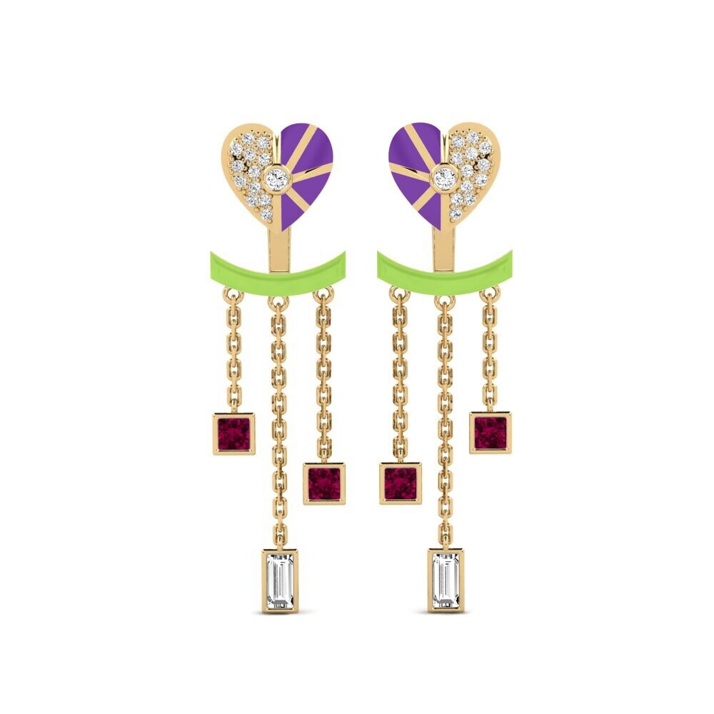 Granate Rhodolite Pendiente de mujer Aiyanand B